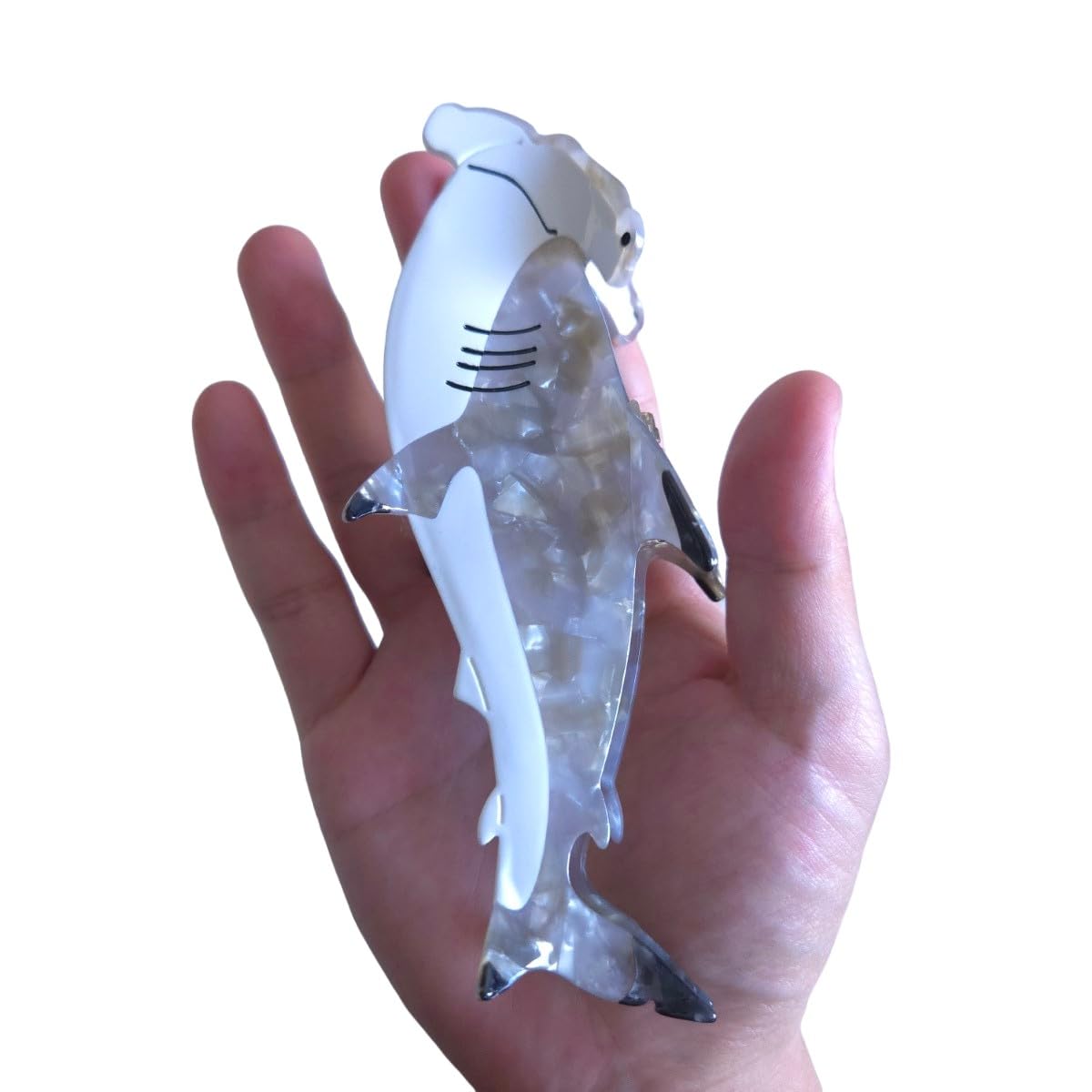 Hammerhead Shark Design Large Hair Claw Clip – 15cm Acrylic Animal Hair Accessory, Strong Hold & Unique Style