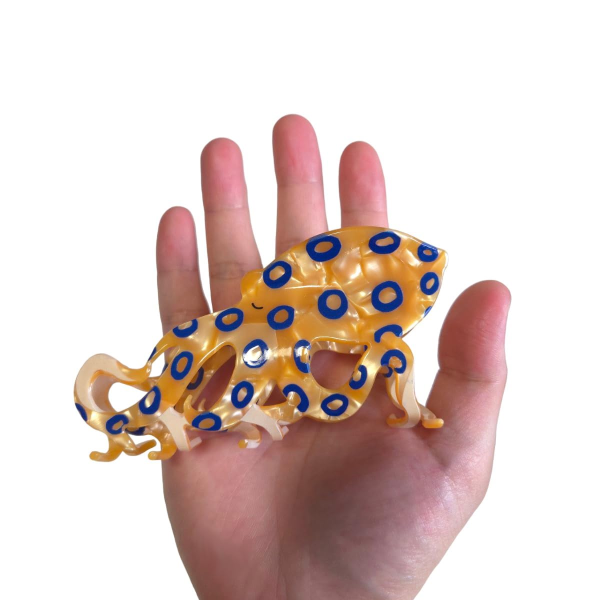Octopus Design Large Hair Claw Clip – 12.5cm Acrylic Animal Hair Accessory, Strong Hold & Unique Style