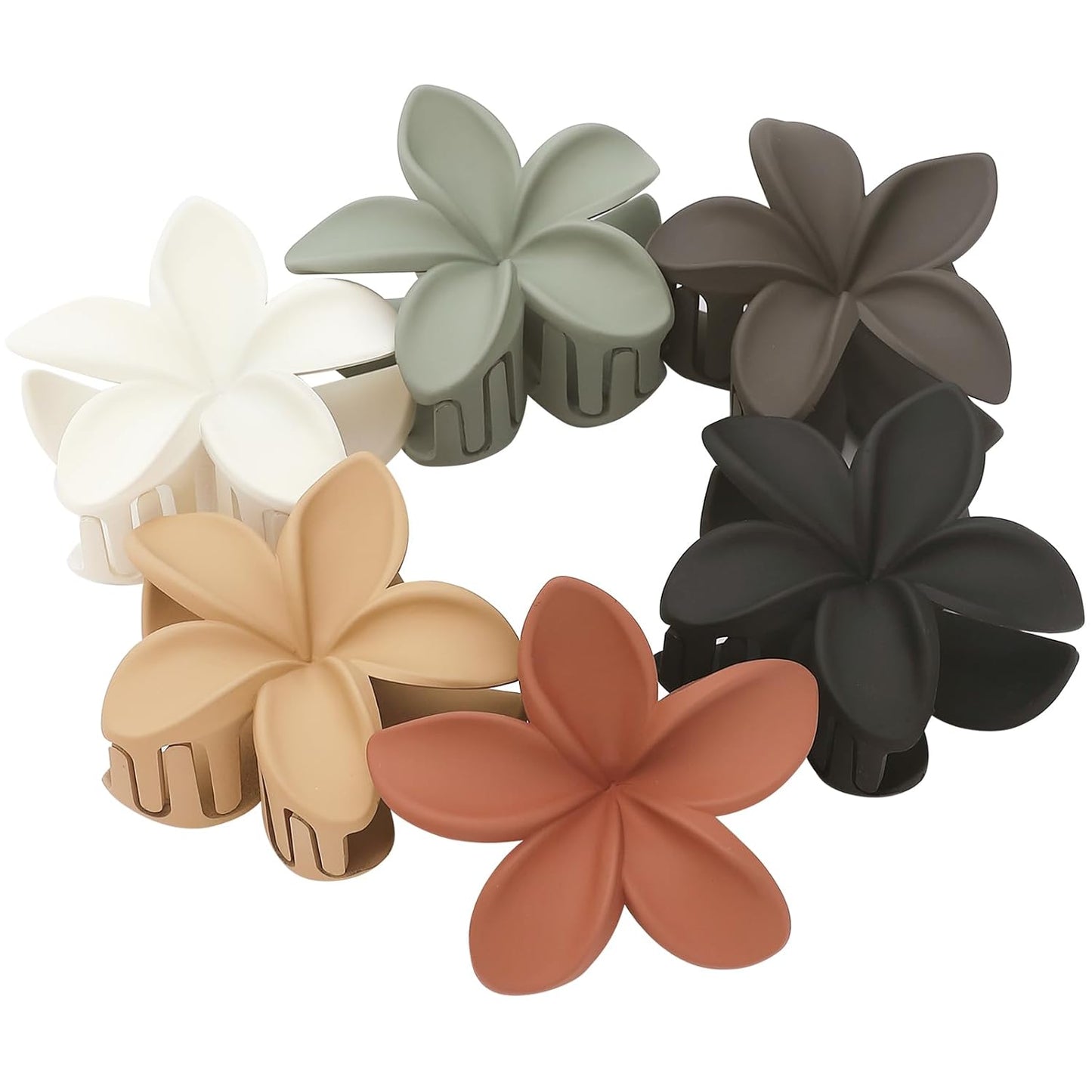 6 Pcs Flower Hair Claw Clips – 3.3 Inch Large Acrylic Non-Slip Hair Accessories for Women, Cute & Stylish