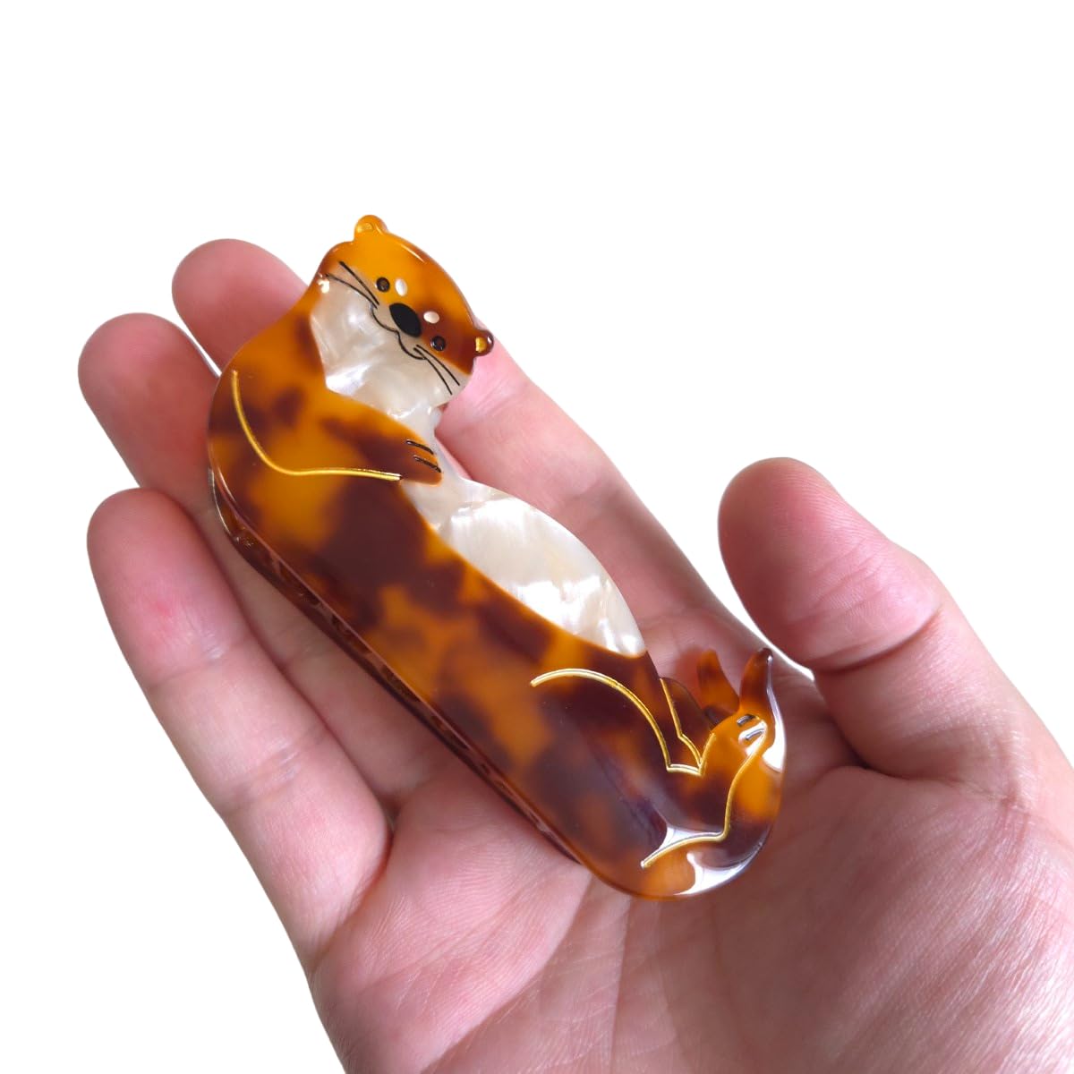 Cute Otter Design Hair Claw Clip – 9cm Animal Acrylic Hair Accessory, Strong Hold & Non-Slip