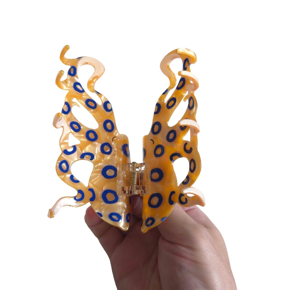 Octopus Design Large Hair Claw Clip – 12.5cm Acrylic Animal Hair Accessory, Strong Hold & Unique Style