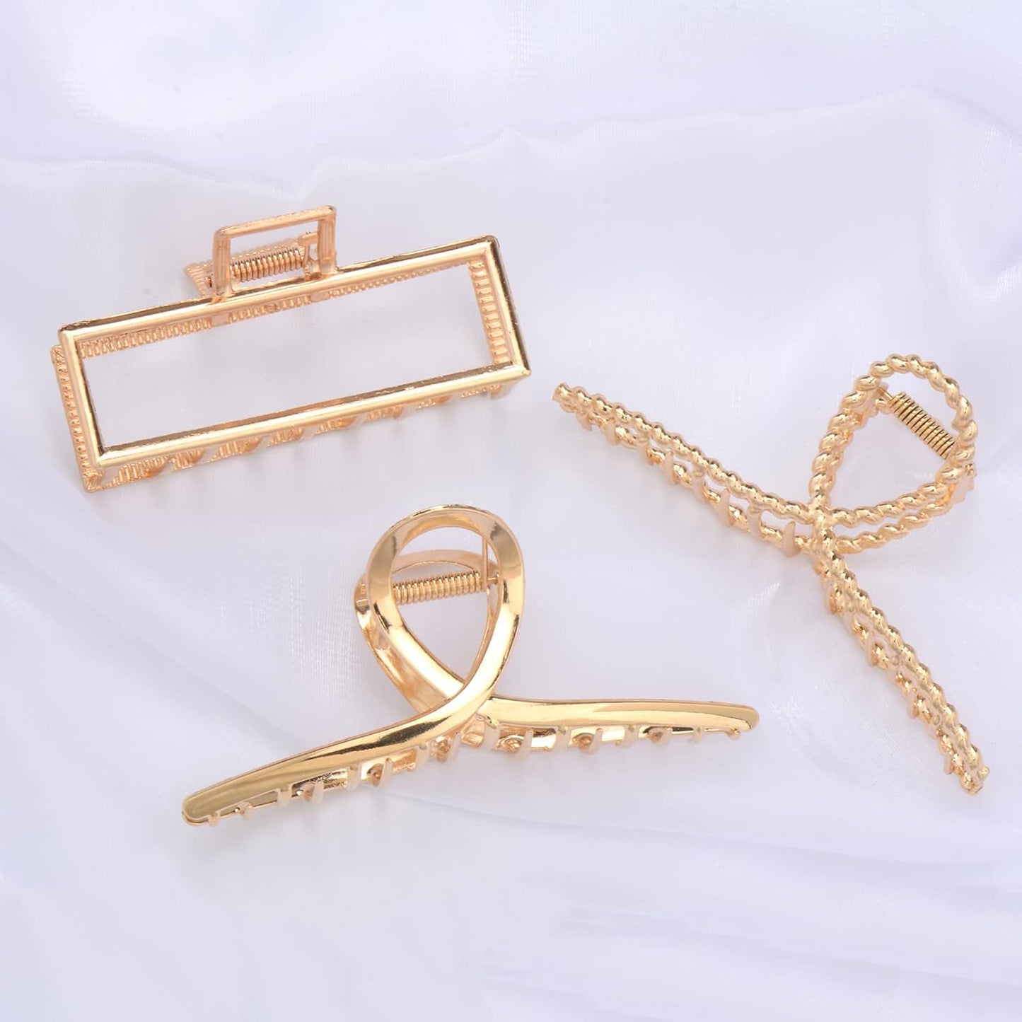 4 Pack Metal Hair Claw Clips Set – Large Geometric Design, Strong Hold Non-Slip Hair Accessories for Women