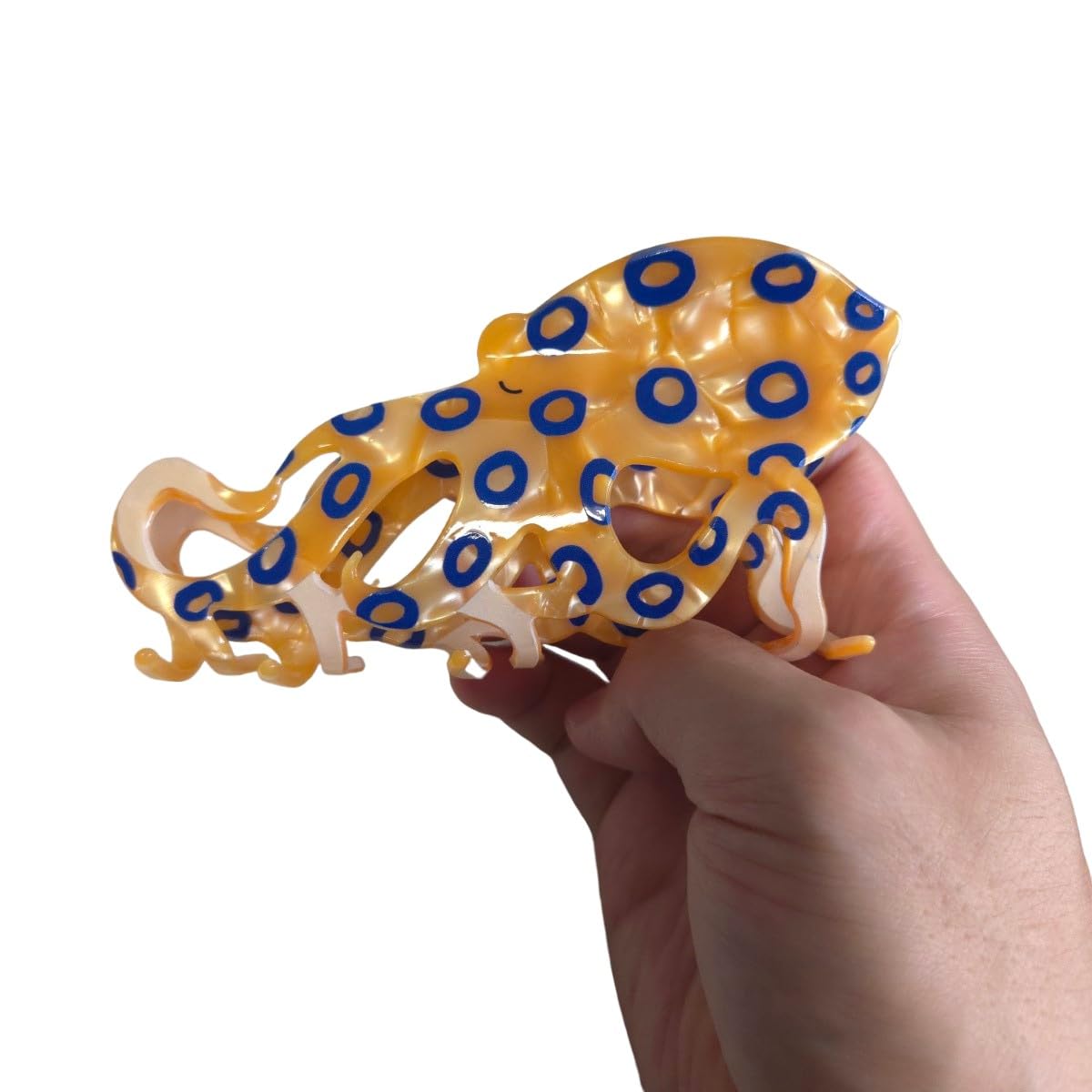 Octopus Design Large Hair Claw Clip – 12.5cm Acrylic Animal Hair Accessory, Strong Hold & Unique Style