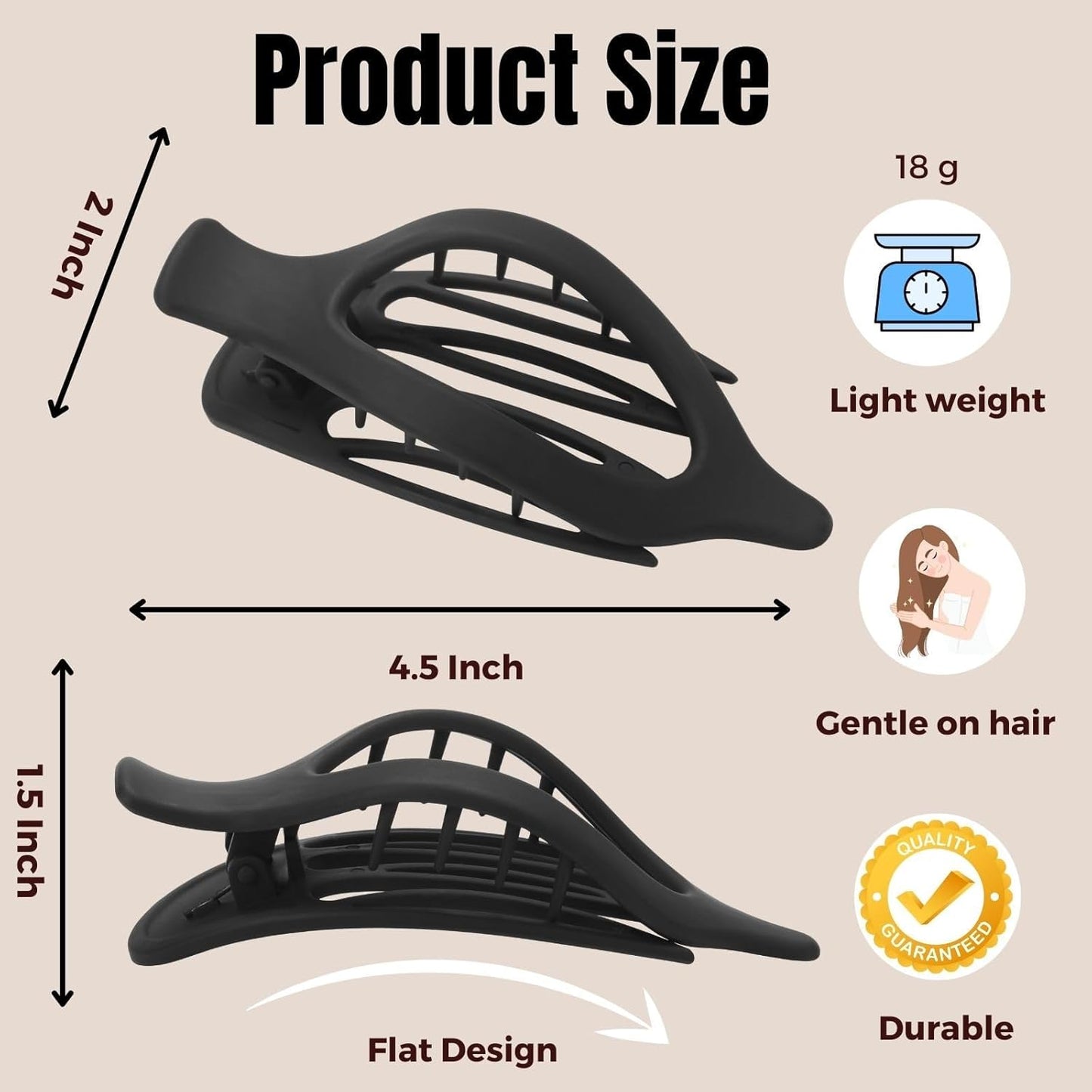 8 Pack Large Matte Hair Claw Clips for Women – Strong Hold & Nonslip