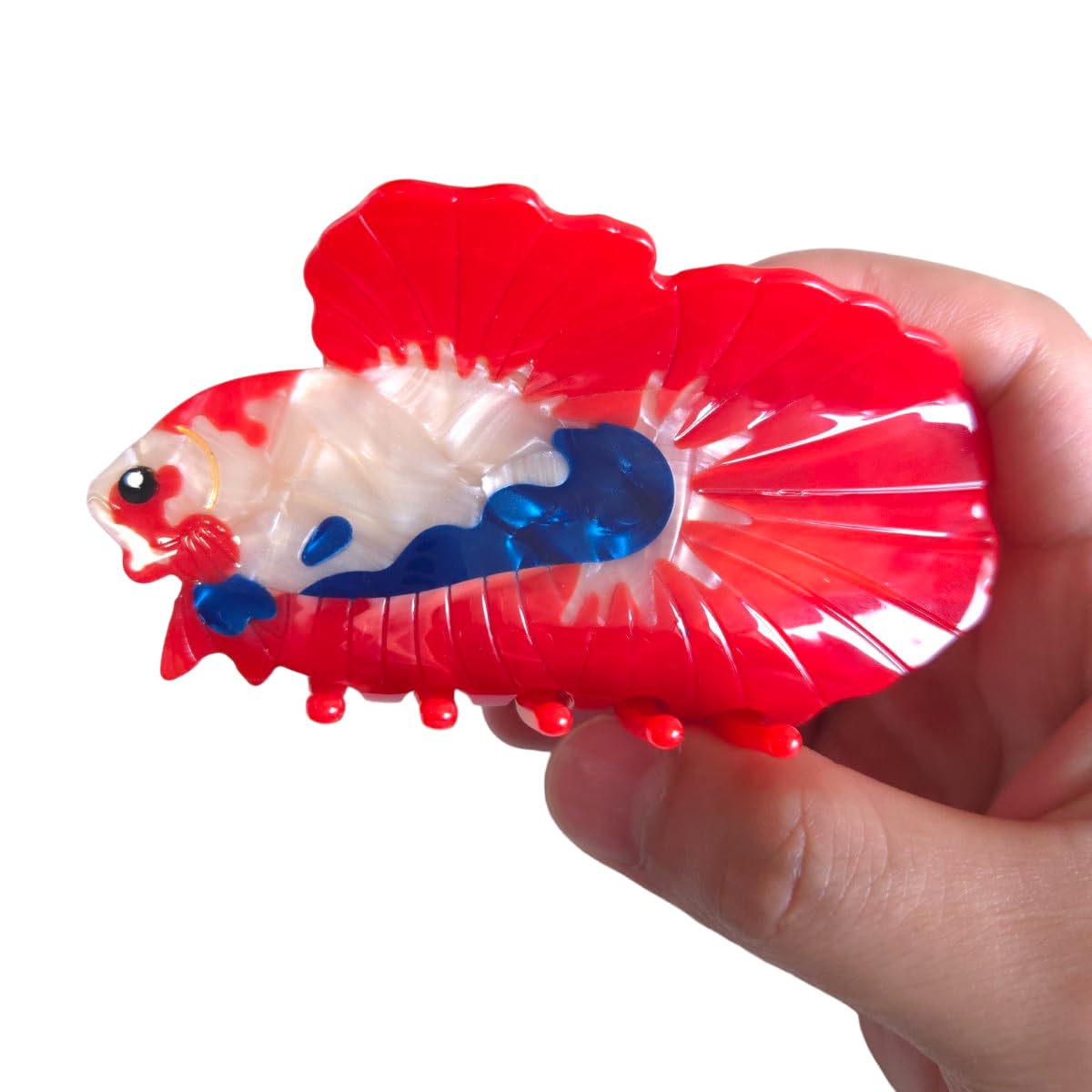 Betta Fish Design Hair Claw Clip – 9.8cm Acrylic Animal Hair Accessory, Strong Hold & Stylish Look