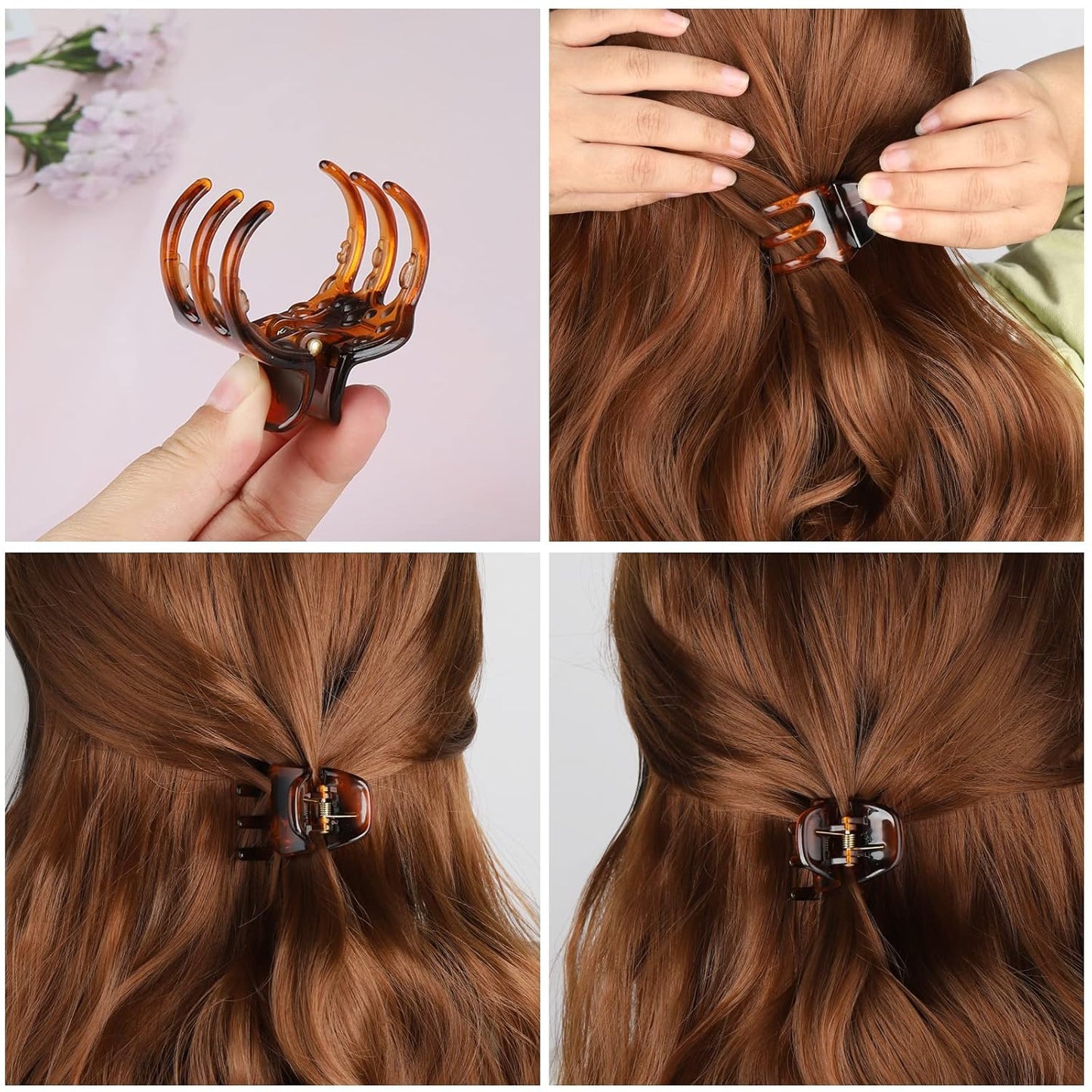 6 Pack 1.3 Inch Small Hair Claw Clips – Mixed Colors, Strong Hold, Daily Hair Accessories