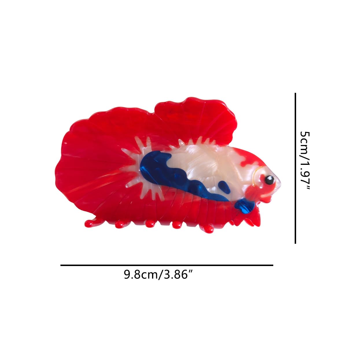 Betta Fish Design Hair Claw Clip – 9.8cm Acrylic Animal Hair Accessory, Strong Hold & Stylish Look