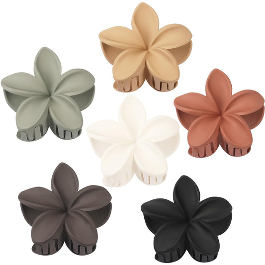 6 Pcs Flower Hair Claw Clips – 3.3 Inch Large Acrylic Non-Slip Hair Accessories for Women, Cute & Stylish