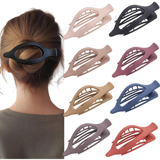 8 Pack Large Matte Hair Claw Clips for Women – Strong Hold & Nonslip