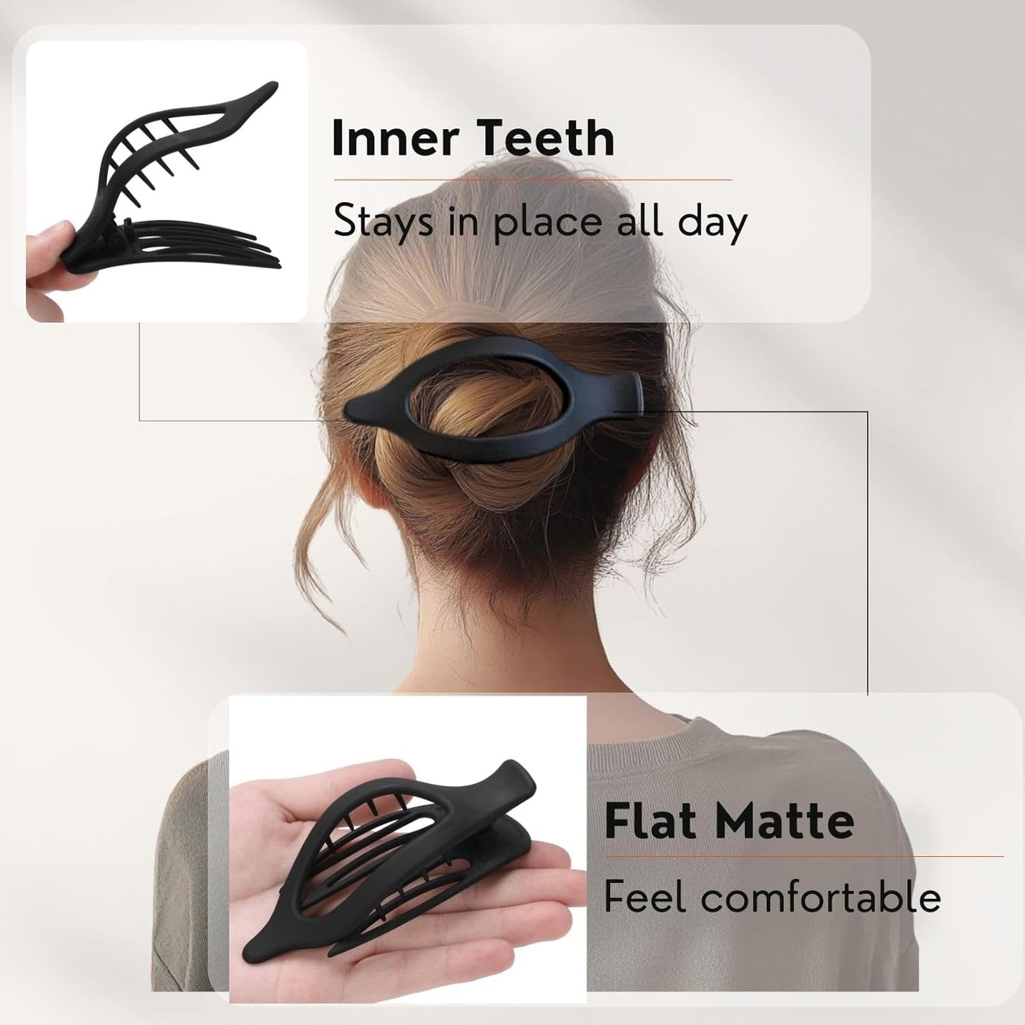 8 Pack Large Matte Hair Claw Clips for Women – Strong Hold & Nonslip
