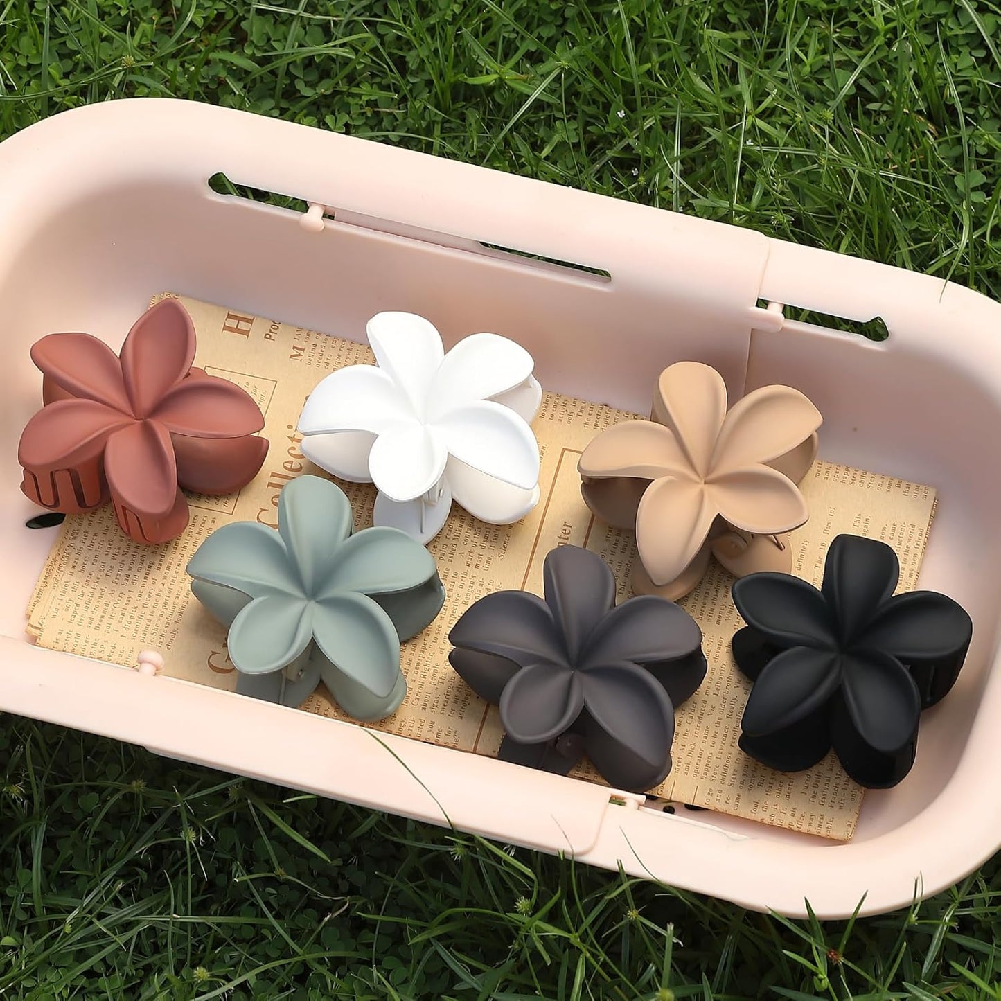 6 Pcs Flower Hair Claw Clips – 3.3 Inch Large Acrylic Non-Slip Hair Accessories for Women, Cute & Stylish